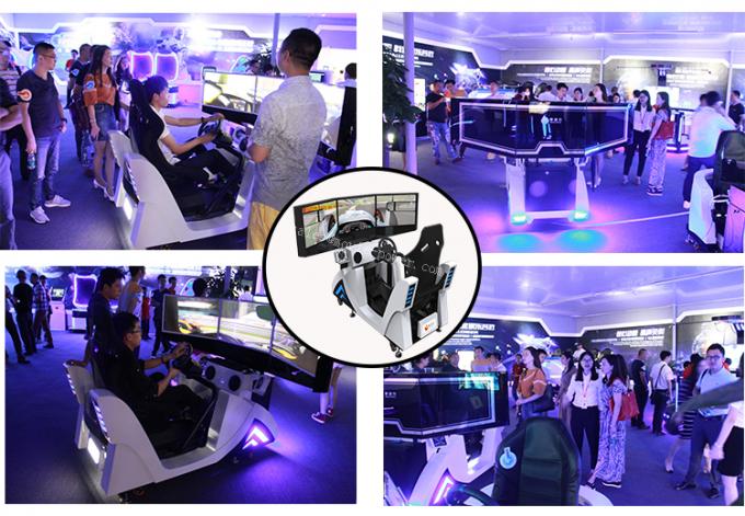 Simulateur d'intérieur de réalité virtuelle de voiture de course d'arcade avec 3 l'écran 4KW 1