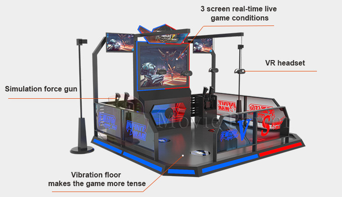 Simulateur de tir à 360 degrés 9d VR VR Shooting Game Arena Multijoueur Équipement de réalité virtuelle 3