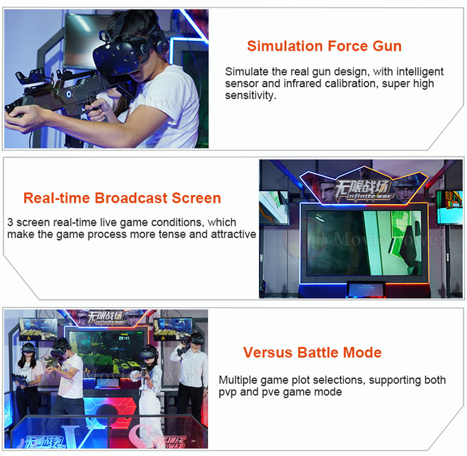 Simulateur de tir à 360 degrés 9d VR VR Shooting Game Arena Multijoueur Équipement de réalité virtuelle 4